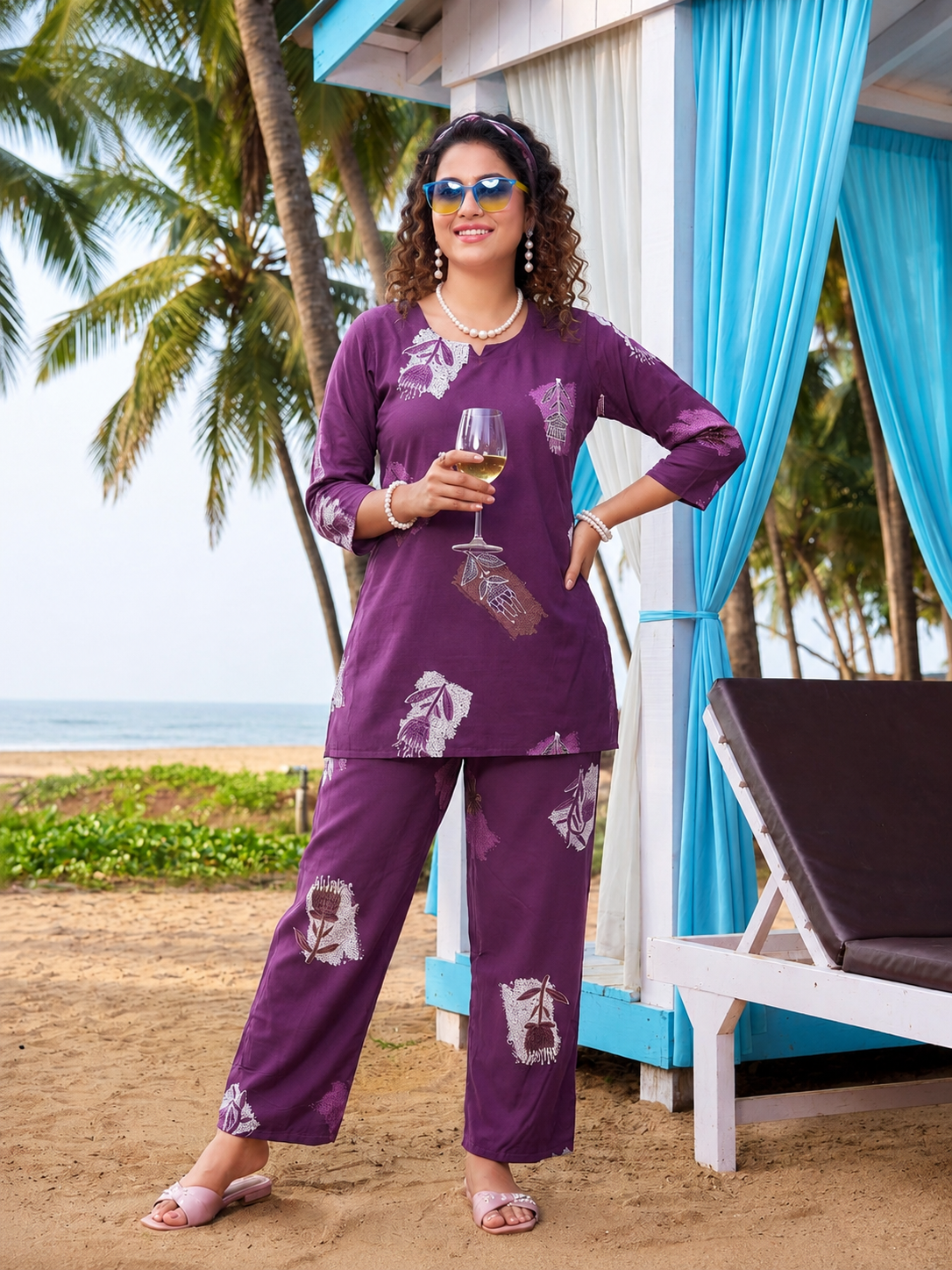 Women’s Premium Heavy Rayon Printed Cord-set